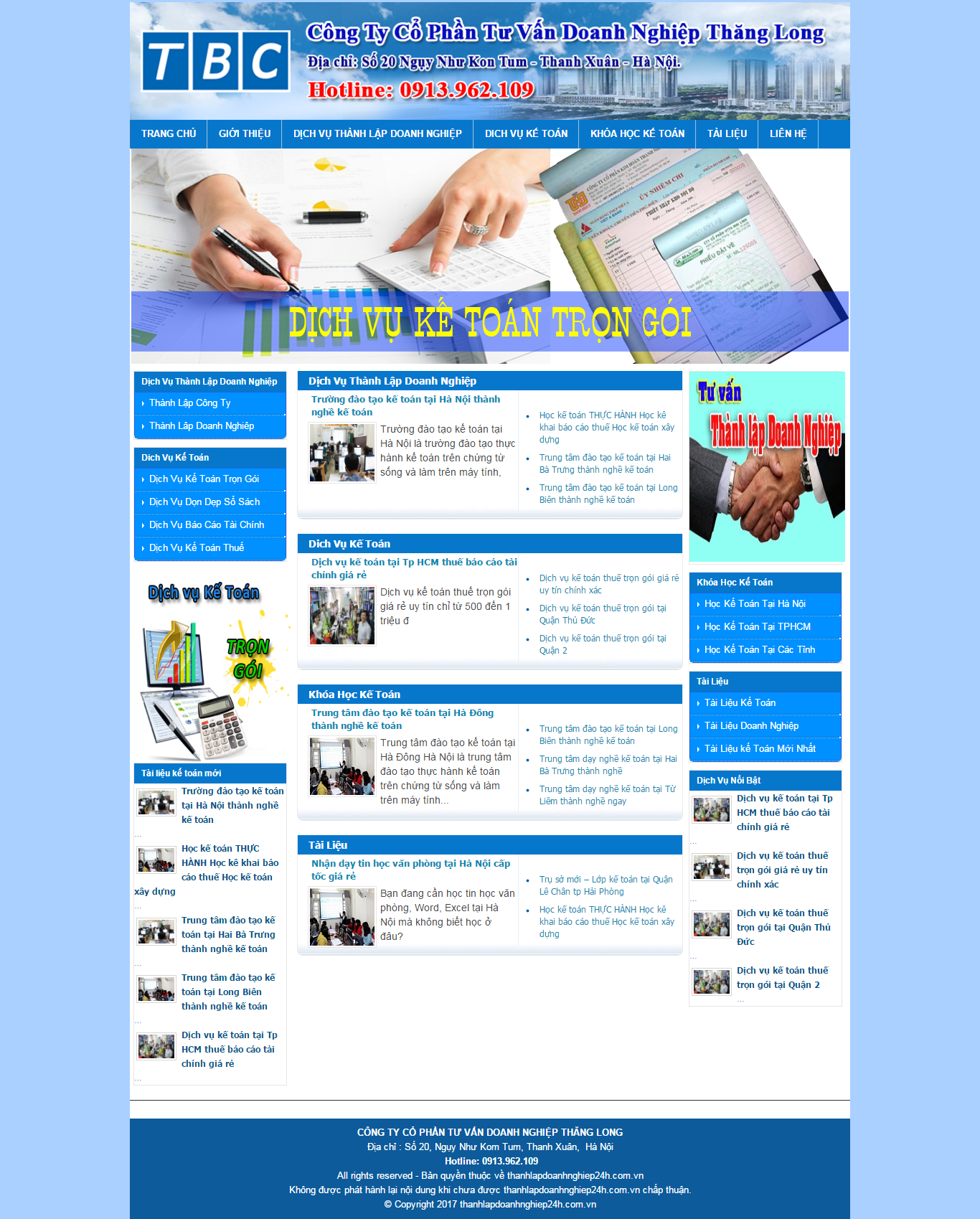 Thiết kế Web mới thanhlapdoanhnghiep24h.com.vn